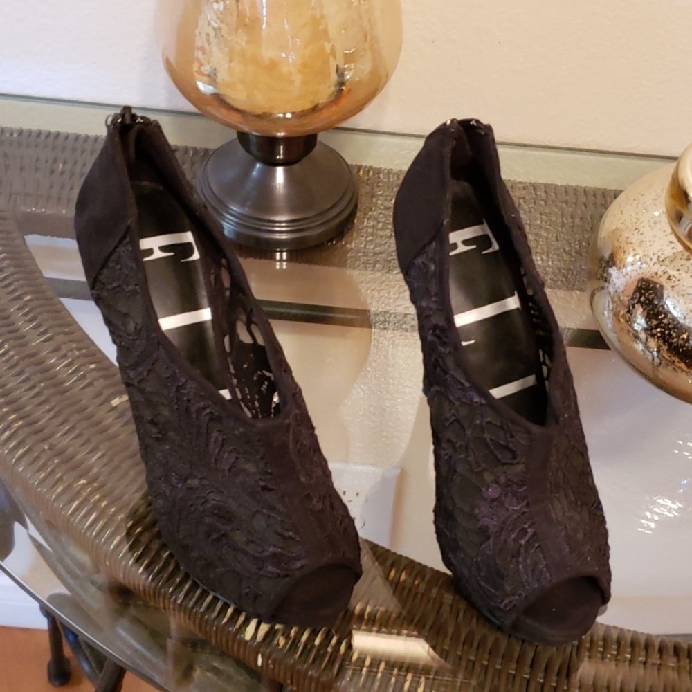 Black Elle Lace Heels